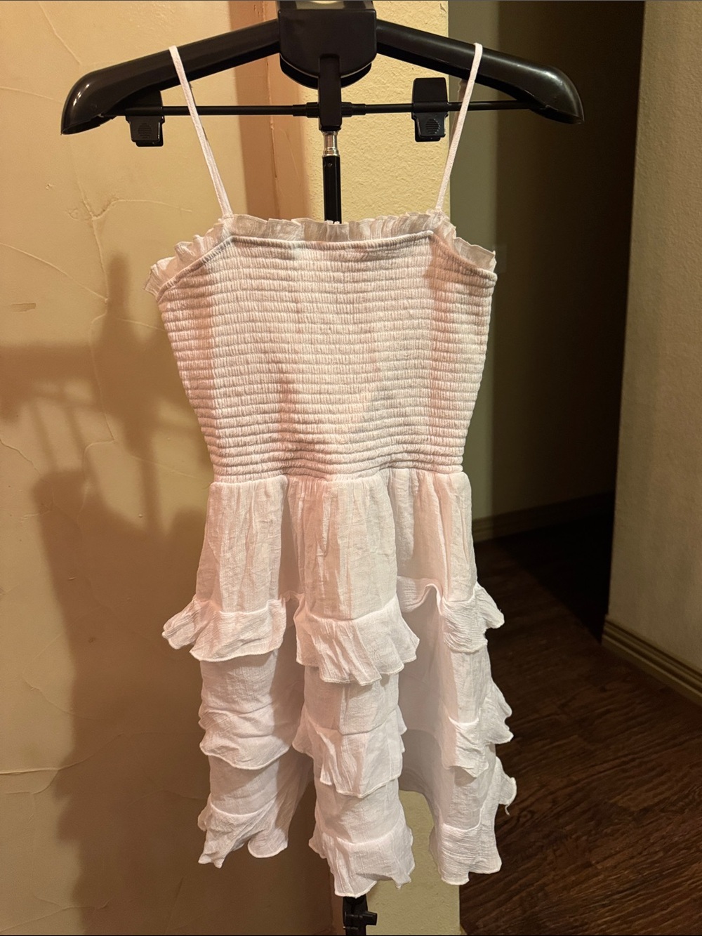 Altar'd State White Smocked Ruffle Tier Dress